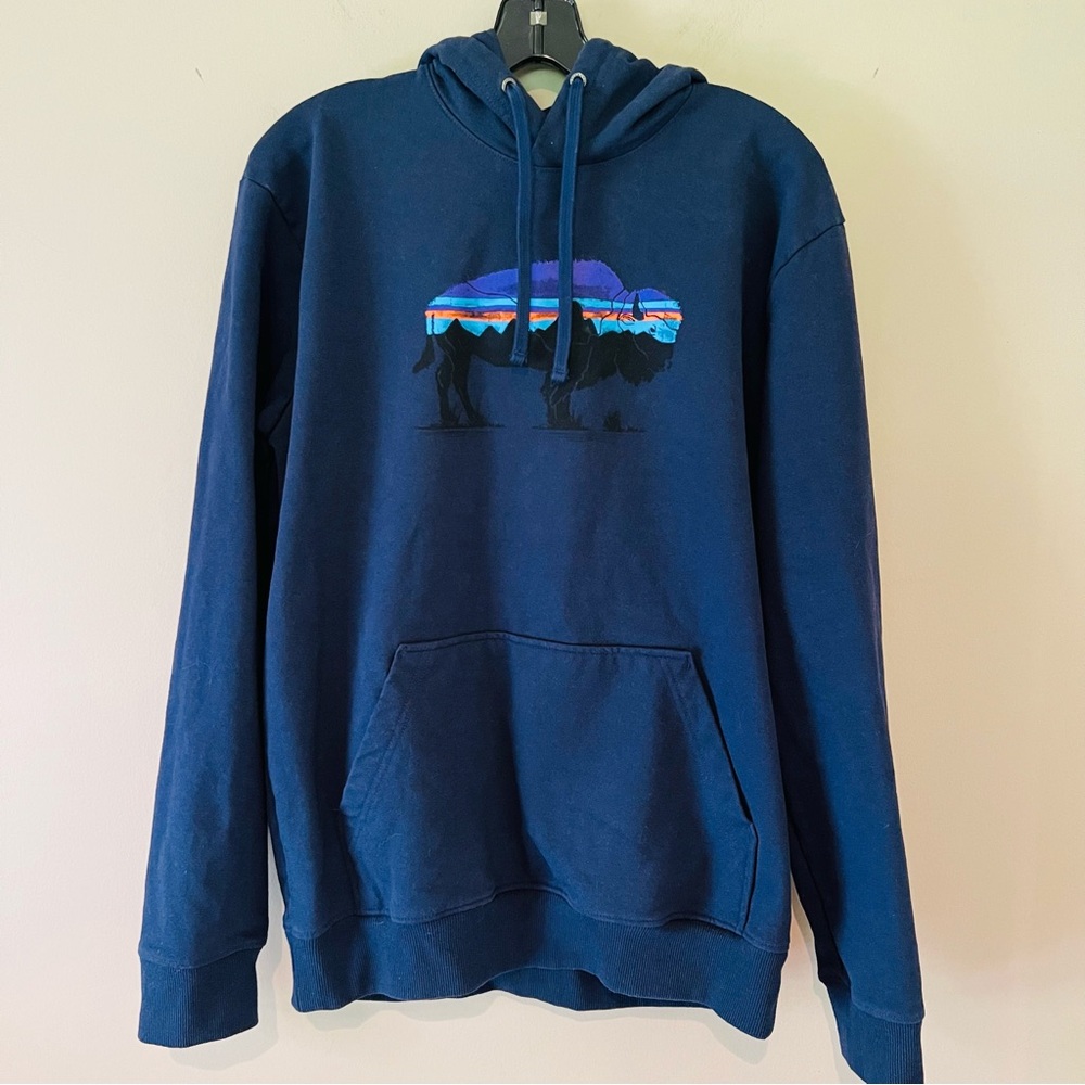Patagonia Men’s Fitz Roy Bison Uprisal Hoody Classic Navy Size Medium